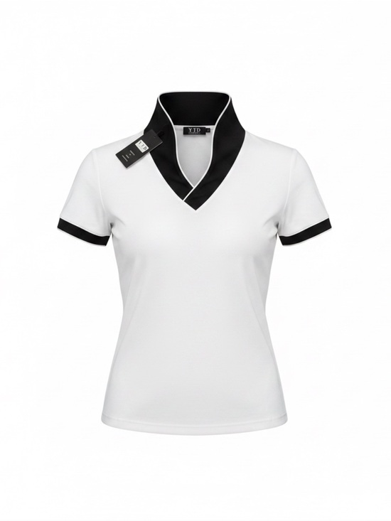 The Unbranded Brand Tops - YID White Short-Sleeve Polo Top with Black Trim